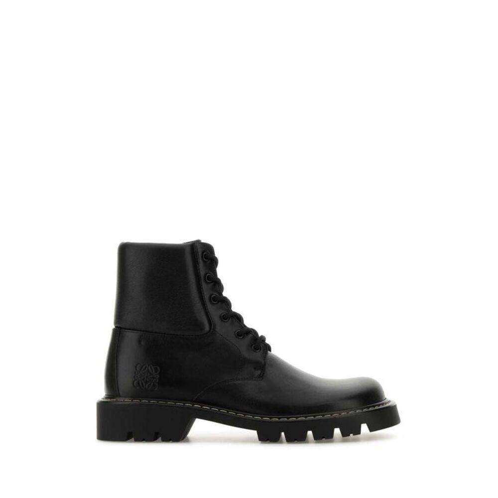 LOEWE Leather Combat Boots Men BLACK